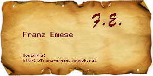 Franz Emese névjegykártya